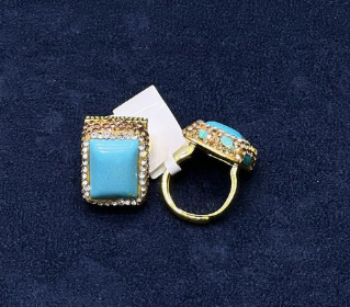 Rectangular Crystal Statement Ring