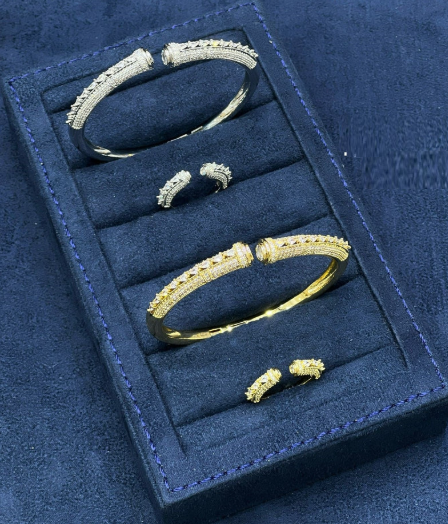 Floral Duo Sparkle Kada Set