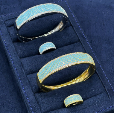 Honeycomb Luxe Crystal Kada Set