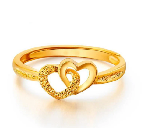 Gold Plated Retro Heart Ring