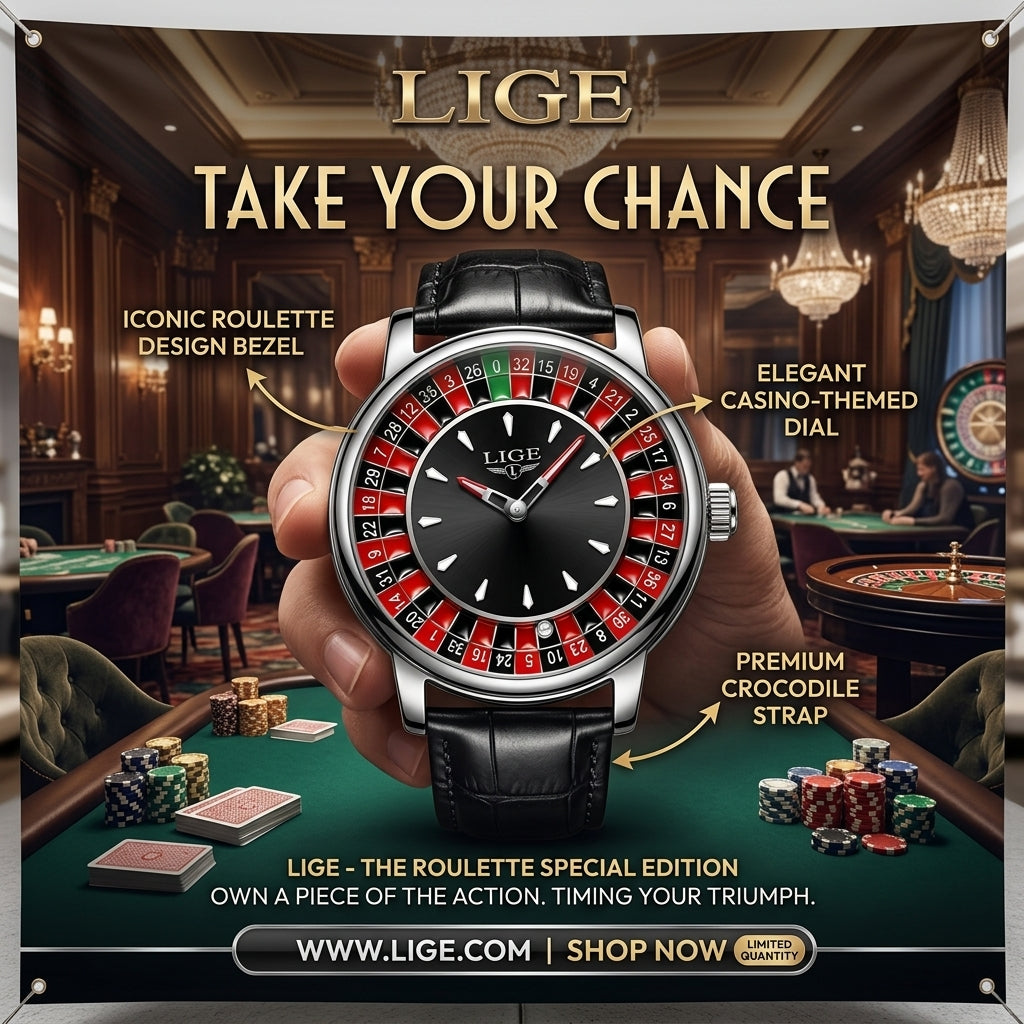 LIGE Roulette Dial Watch
