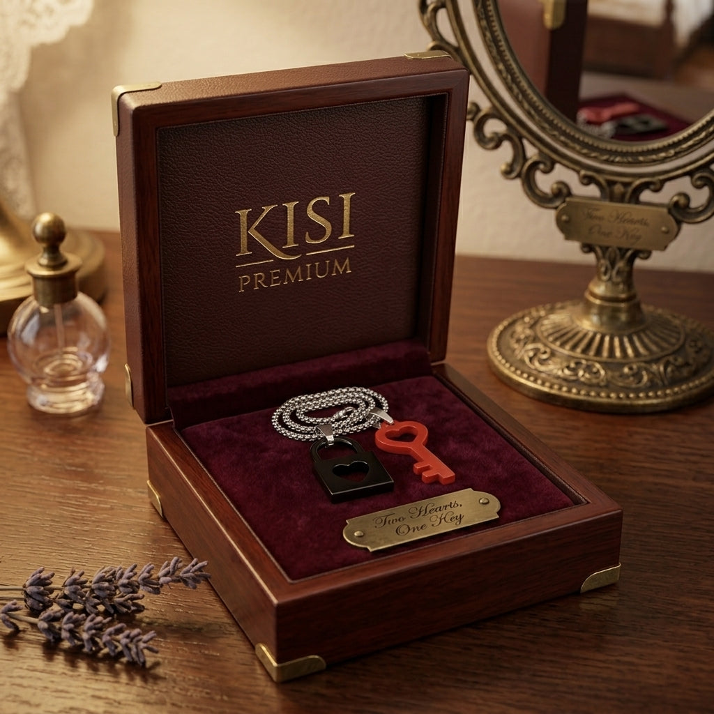 Key & Lock Pendant Necklace Set