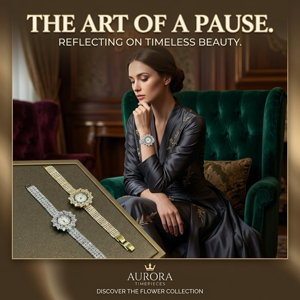 Elegant Pearl Halo Watch