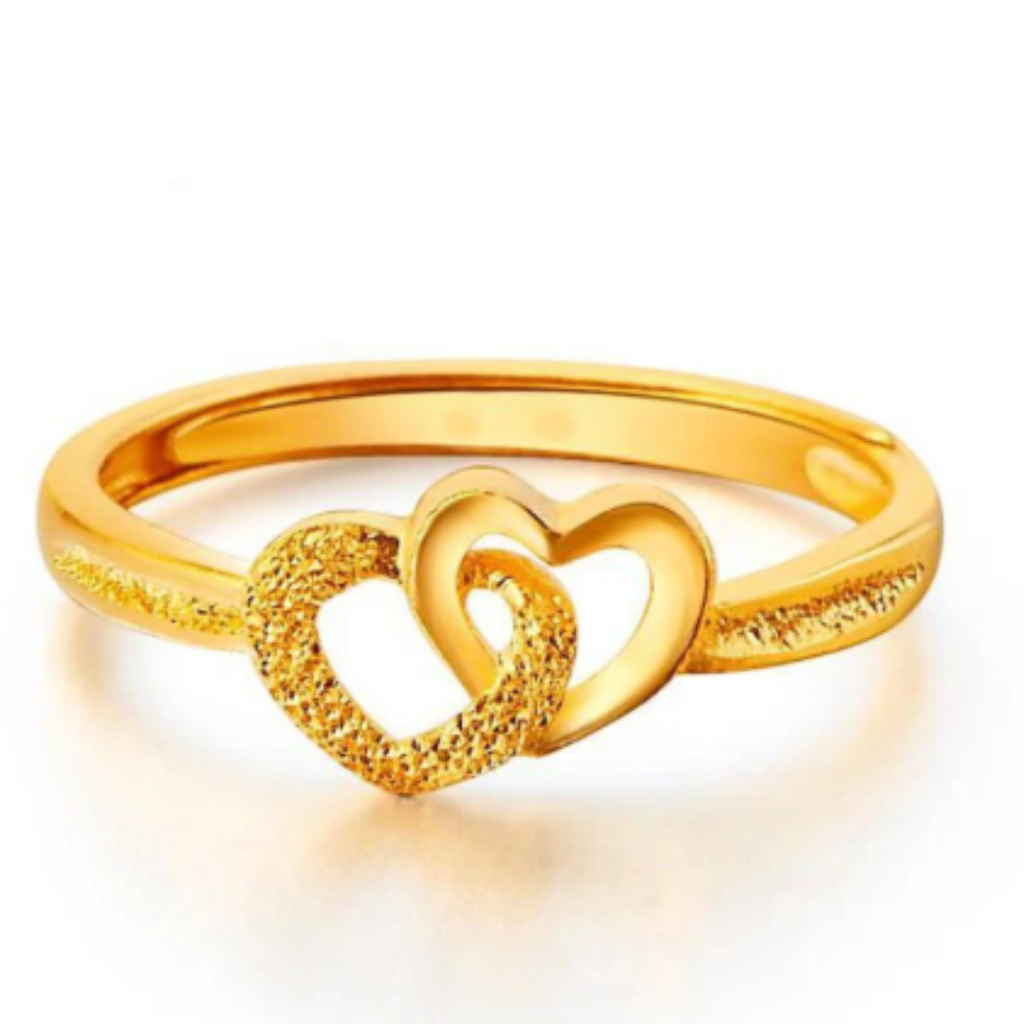 Gold Plated Retro Heart Ring