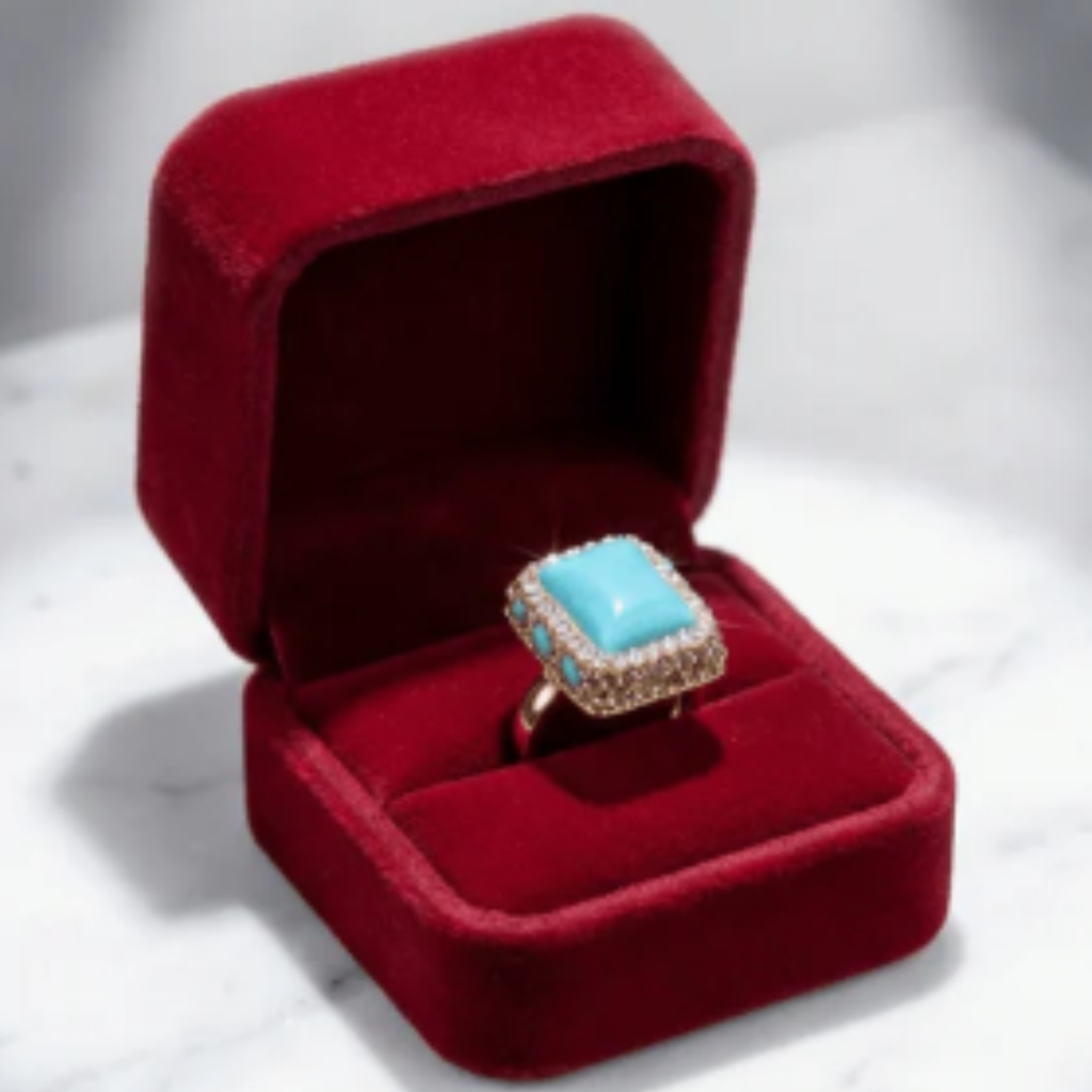 Rectangular Crystal Statement Ring