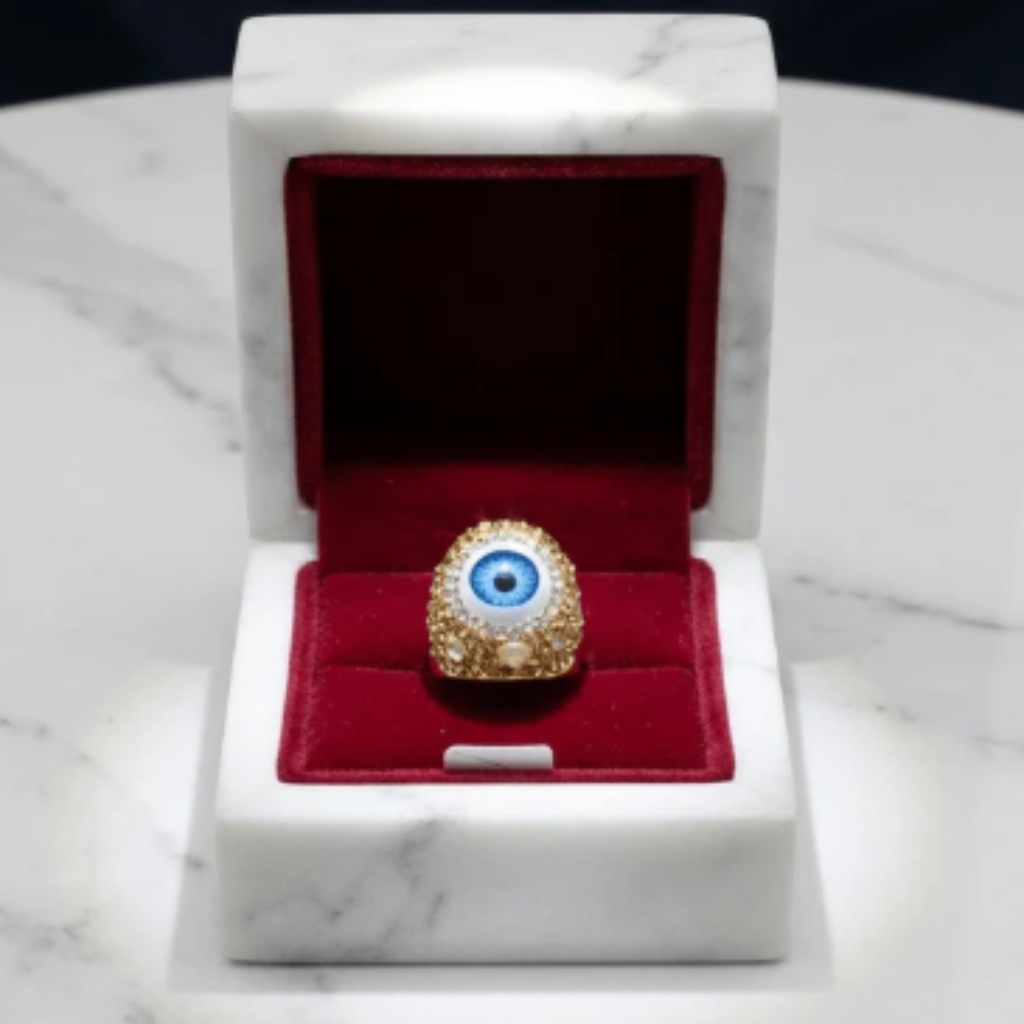 Evil Eye Crystal Statement Ring