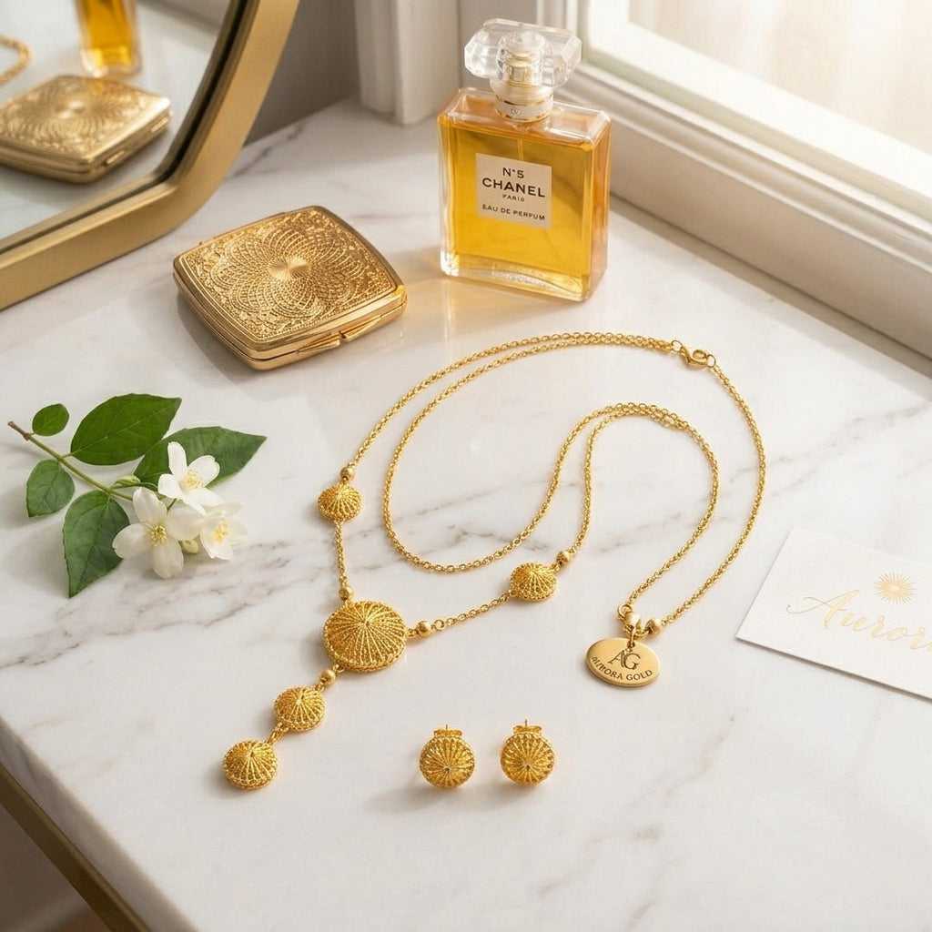 Gold Circle Tassel Necklace