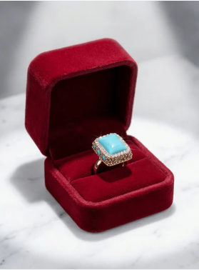 Rectangular Crystal Statement Ring