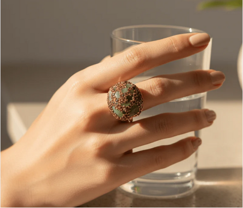 Tone Crystal Dome Statement Ring