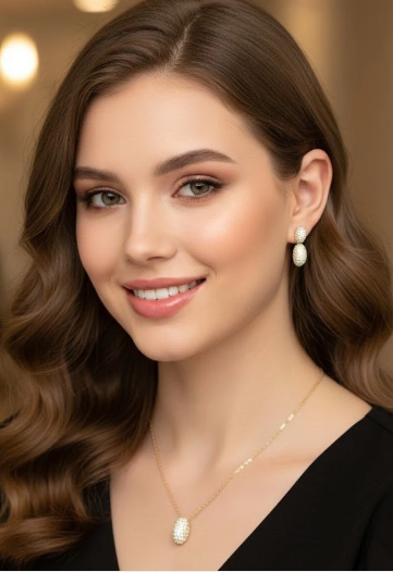 Oval Sparkle CZ Pendant Set