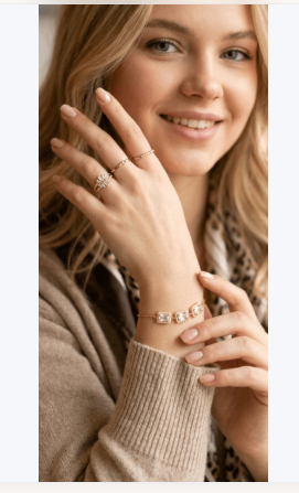 Square Crystal Link Adjustable Bracelet