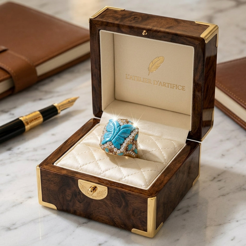 Butterfly Crystal Statement Ring
