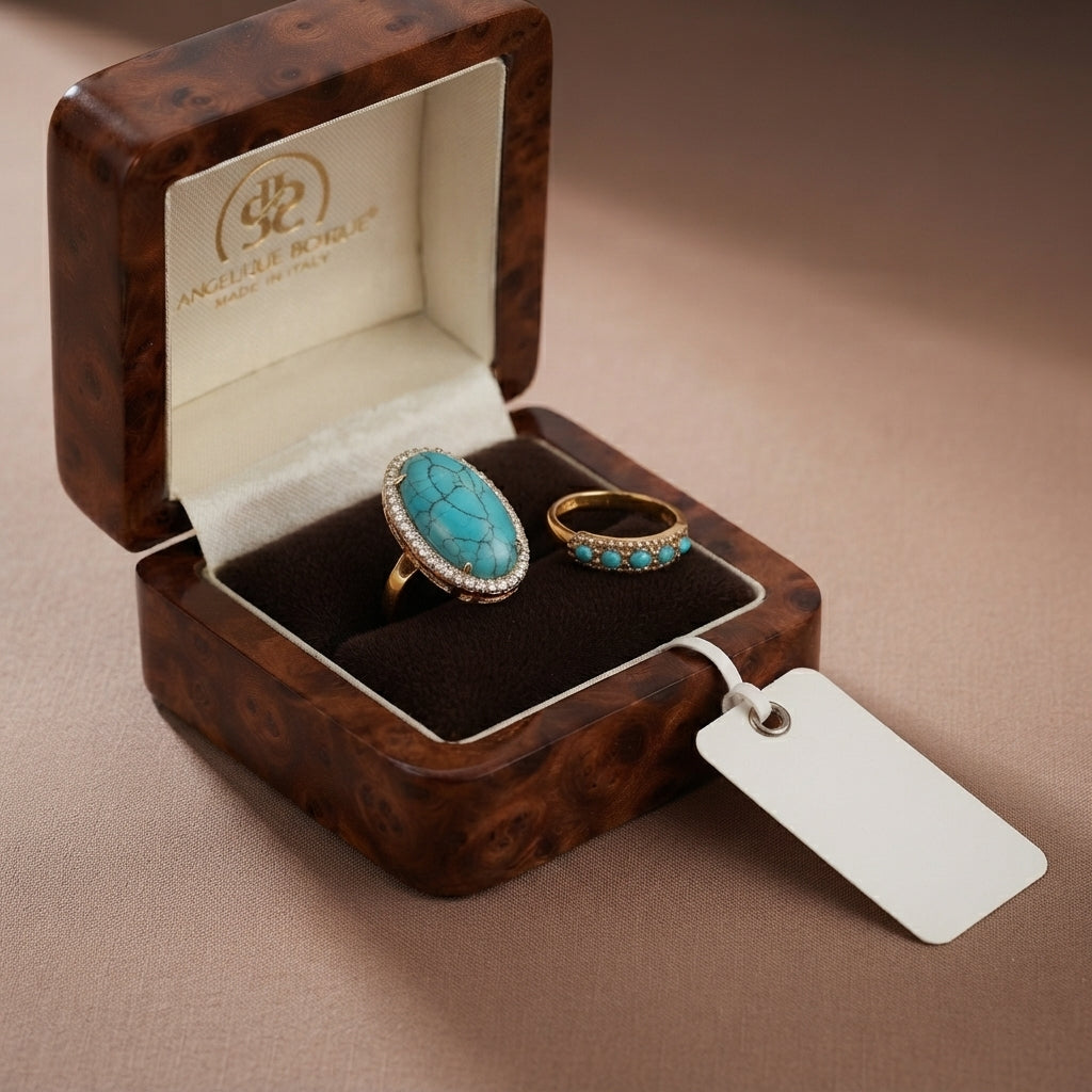 Turquoise Oval Crystal Statement Ring