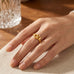 Gold Plated Retro Heart Ring