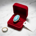 Turquoise Oval Crystal Statement Ring