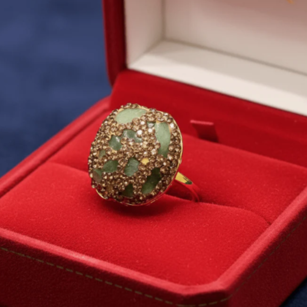 Tone Crystal Dome Statement Ring