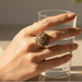 Tone Crystal Dome Statement Ring