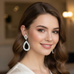 Teardrop Halo Crystal Earrings